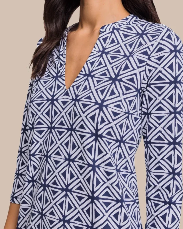 Southern Tide Alicia Painted Geo Performance Dress< Dresses