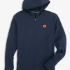 Southern Tide Auburn Tigers Scuttle Heather Quarter Zip Hoodie< Outerwear