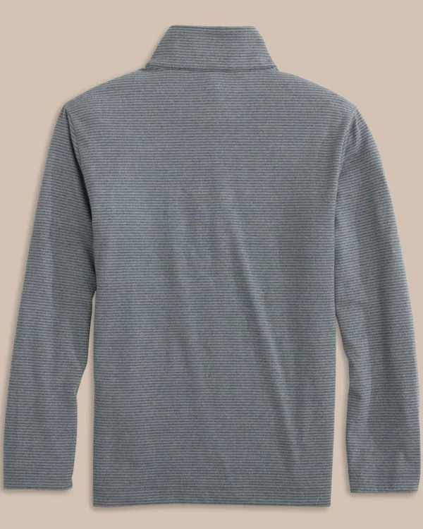 Southern Tide Boys Cruiser Heather Micro-Stripe Quarter Zip Pullover< Boys Pullovers & Vests