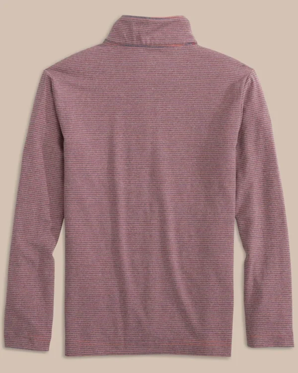 Southern Tide Boys Cruiser Heather Micro-Stripe Quarter Zip Pullover< Boys Pullovers & Vests