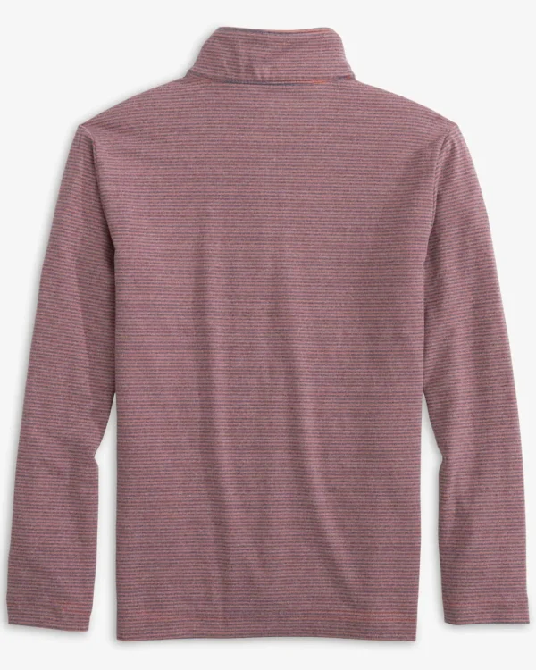 Southern Tide Boys Cruiser Heather Micro-Stripe Quarter Zip Pullover< Boys Pullovers & Vests