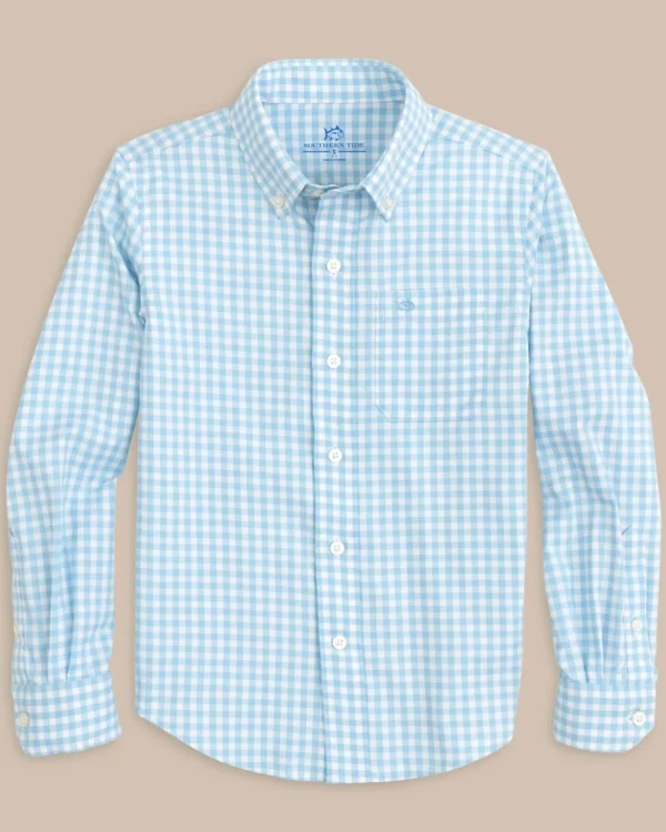 Southern Tide Boys Long Sleeve Hartwell Plaid Sport Shirt< Boys Button Down Shirts