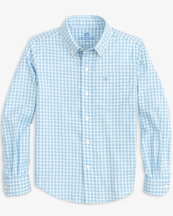 Southern Tide Boys Long Sleeve Hartwell Plaid Sport Shirt< Boys Button Down Shirts