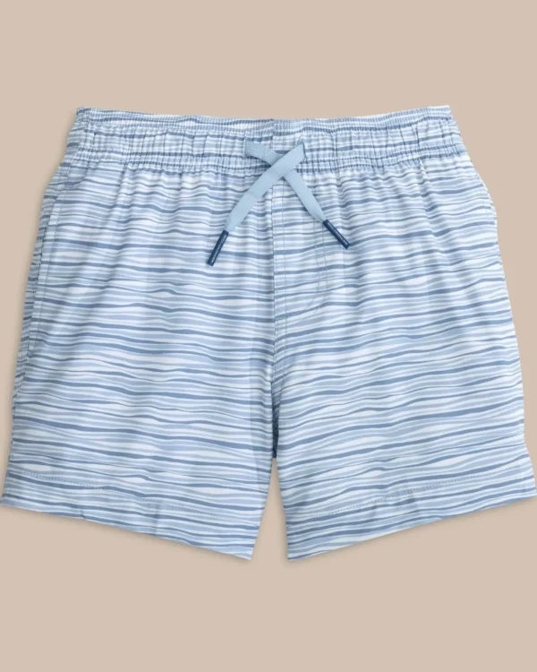 Southern Tide Boys Ocean Water Stripe Swim Trunk< Boys Swim Trunks