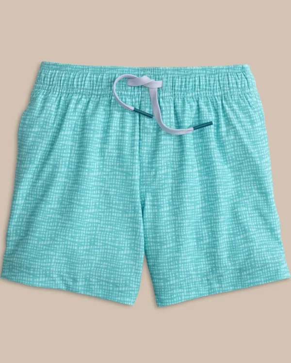 Southern Tide Boys Painted Check Swim Trunk< Boys Swim Trunks