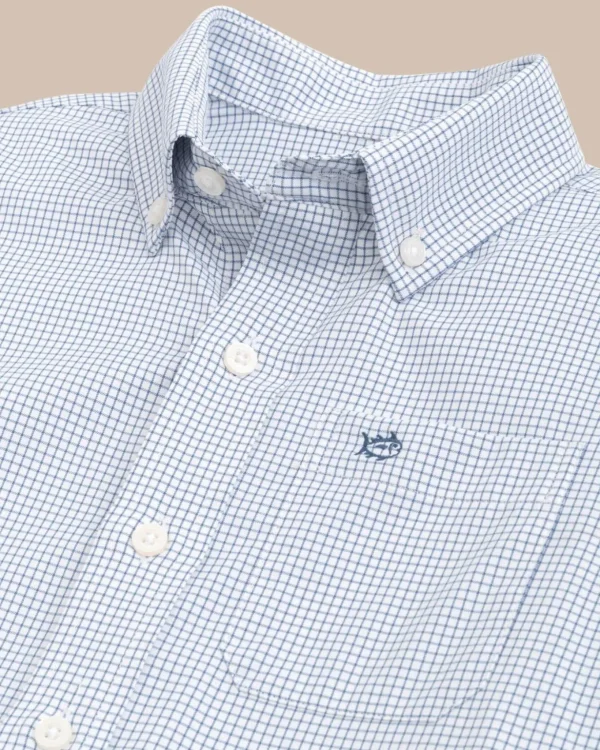 Southern Tide Boys Rosemont Tattersall Intercoastal Sport Shirt< Boys Button Down Shirts