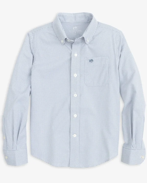 Southern Tide Boys Rosemont Tattersall Intercoastal Sport Shirt< Boys Button Down Shirts
