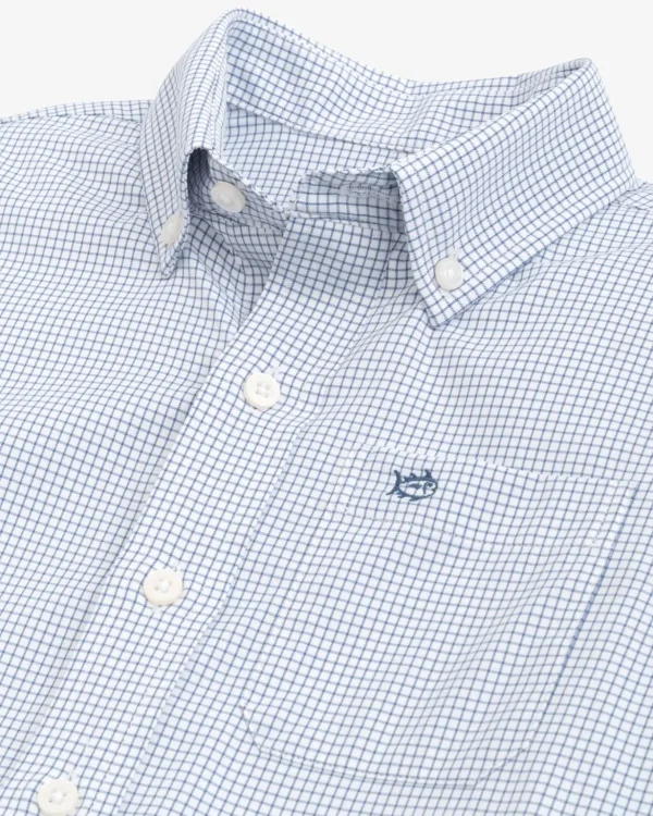 Southern Tide Boys Rosemont Tattersall Intercoastal Sport Shirt< Boys Button Down Shirts