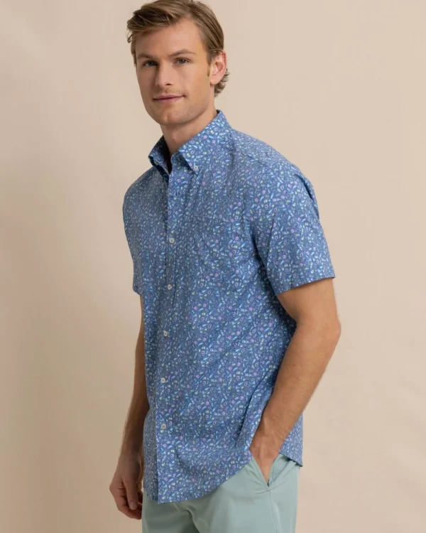 Southern Tide Brrr° Intercoastal Dazed And Transfused Short Sleeve Sport Shirt< Sport Shirts & Button Downs