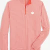 Southern Tide Clemson Tigers Cruiser Micro-Stripe Heather Quarter Zip< Outerwear