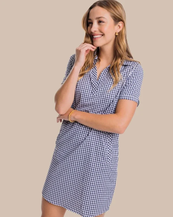Southern Tide Kamryn Brrr Intercoastal Gingham Dress< Dresses