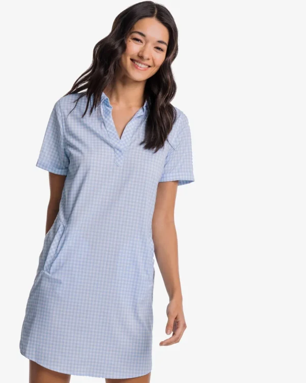 Southern Tide Kamryn Brrr Intercoastal Gingham Dress< Dresses