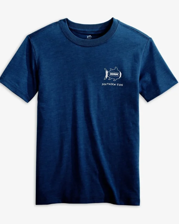 Southern Tide Kids Sketched Football Heather T-Shirt< Kids T-Shirts
