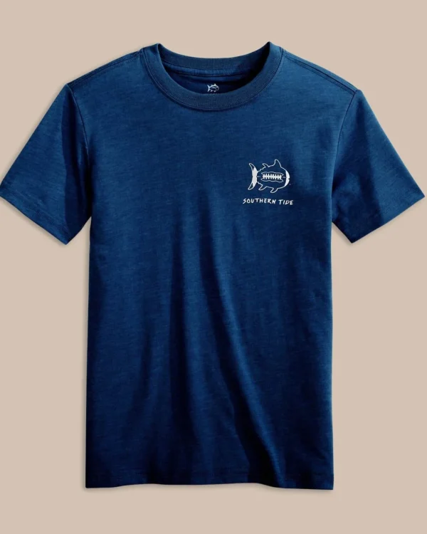 Southern Tide Kids Sketched Football Heather T-Shirt< Kids T-Shirts