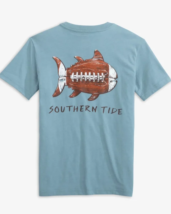Southern Tide Kids Sketched Football Heather T-Shirt< Kids T-Shirts
