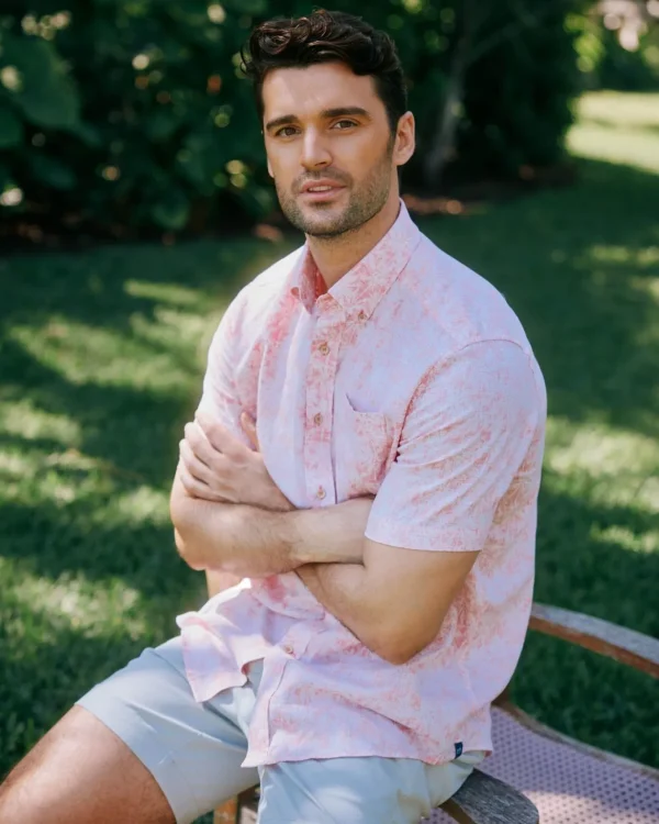 Southern Tide Linen Rayon Keep Palm And Carry On Print Sport Shirt< Sport Shirts & Button Downs