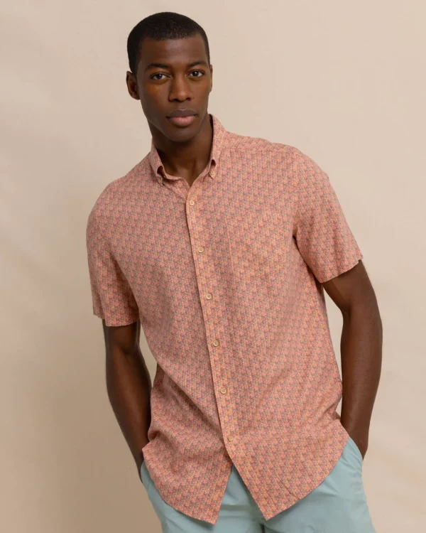 Southern Tide Linen Rayon Vacation Views Short Sleeve Sport Shirt< Sport Shirts & Button Downs