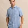 Southern Tide Linen Rayon White Lotus Short Sleeve Sport Shirt< Sport Shirts & Button Downs