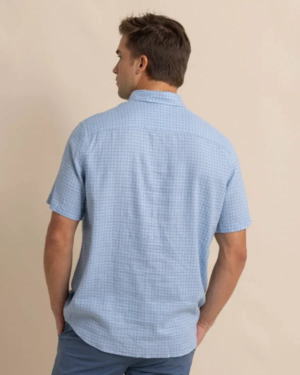 Southern Tide Linen Rayon White Lotus Short Sleeve Sport Shirt< Sport Shirts & Button Downs