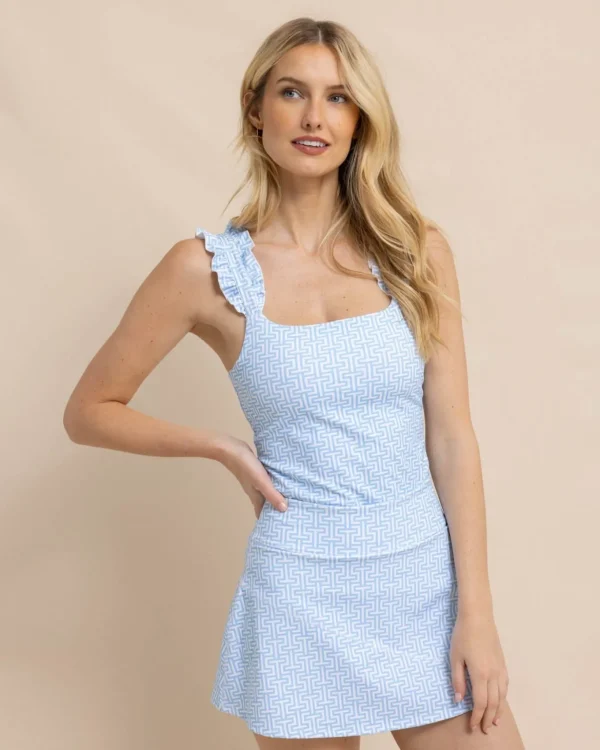 Southern Tide Staci Printed Active Ruffle Tank< Shop Gift Guide