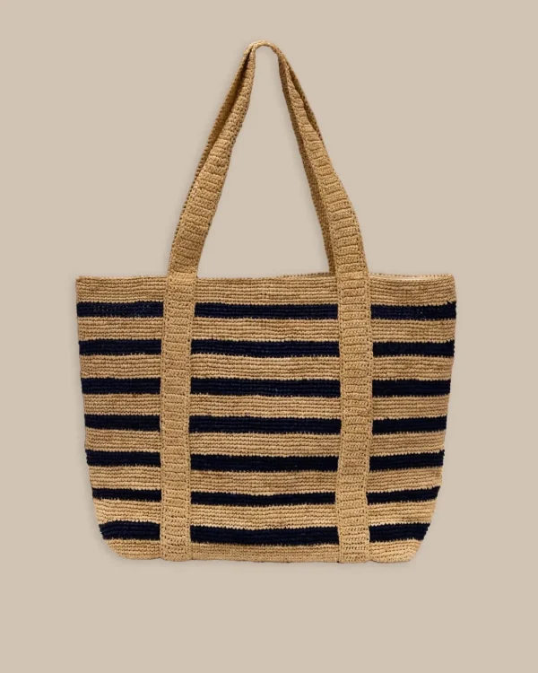 Southern Tide Striped Straw Hat Carrier Beach Tote< Hats & Bags