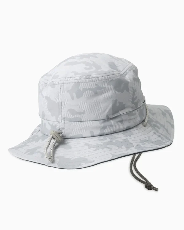 Southern Tide Waterway Camo Print Performance Sun Hat - Grey< Hats & Visors