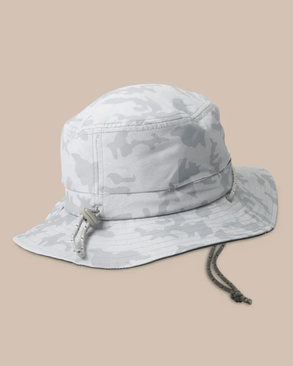 Southern Tide Waterway Camo Print Performance Sun Hat - Grey< Hats & Visors